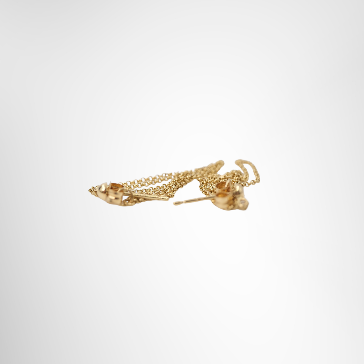 18K Gold Chain Earrings – Pre-Owned Luxury Accessories – Antonio & Co Side View