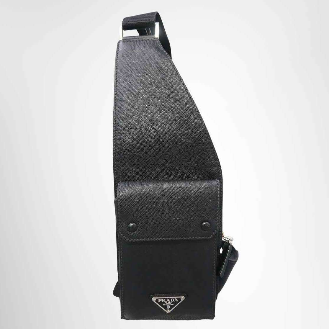 Prada Saffiano Leather Crossbody Sling Bag – Black