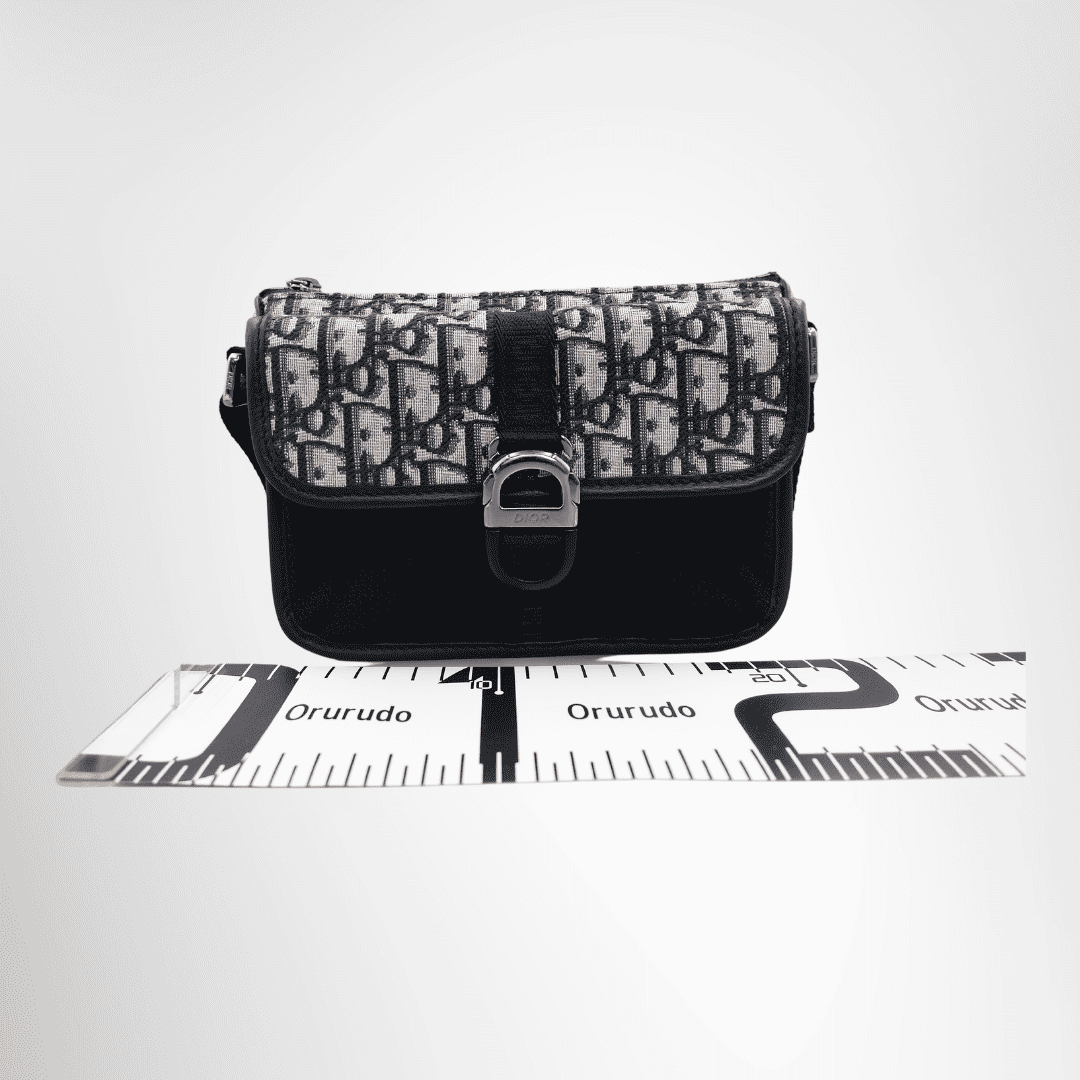 Dior Oblique Jacquard Canvas Shoulder Bag – Black