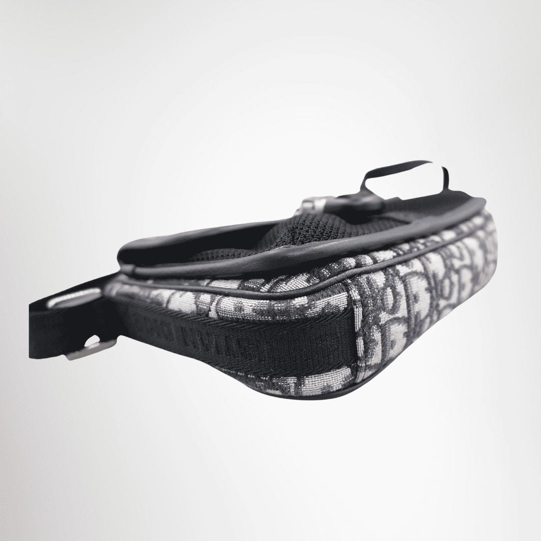 Dior Oblique Jacquard Canvas Shoulder Bag – Black