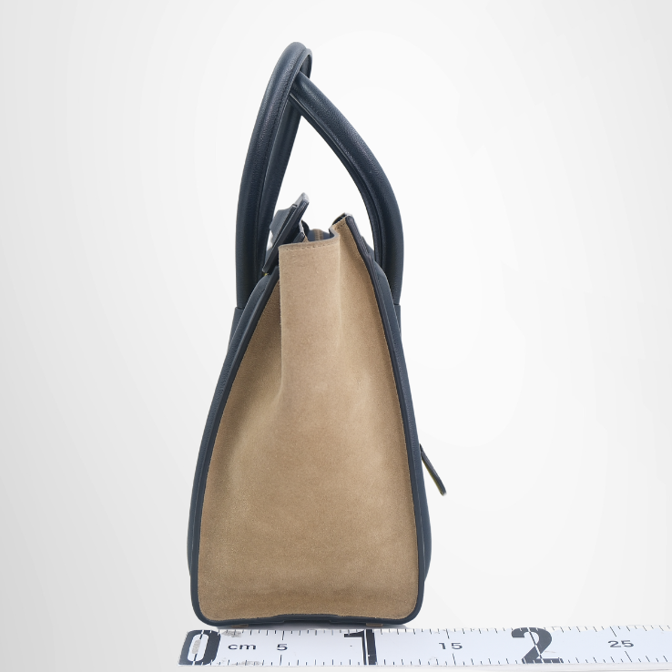 Celine Tricolor Luggage Bag – Yellow / Navy / Tan