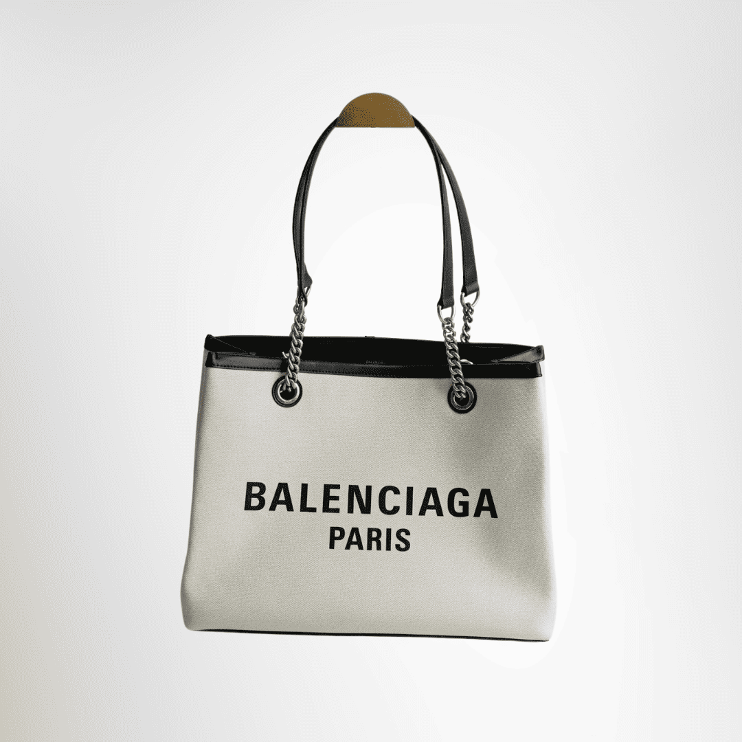 Balenciaga Preowned Luxury Bag Duty Free Medium Canvas Tote Bag Front View