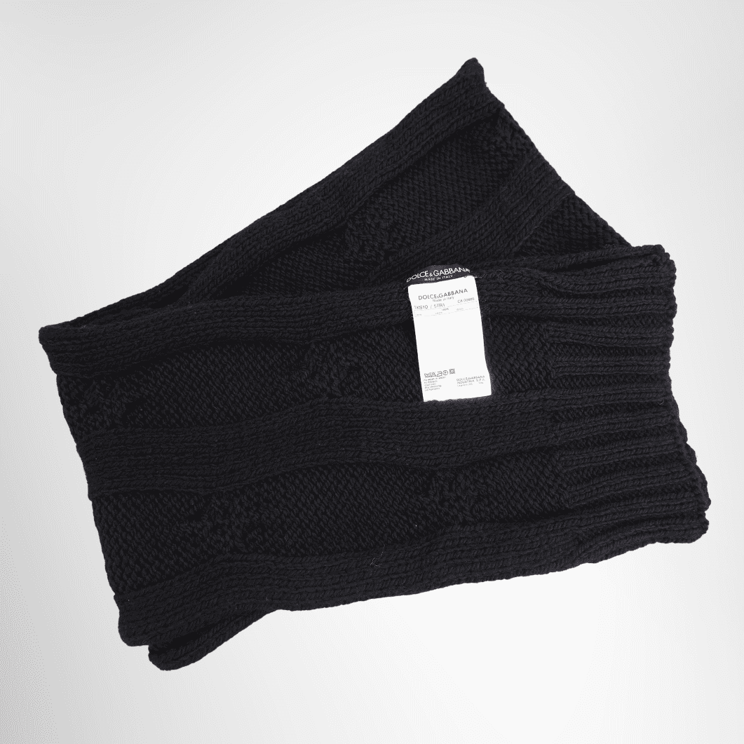 Dolce & Gabbana Black Wool Muffler