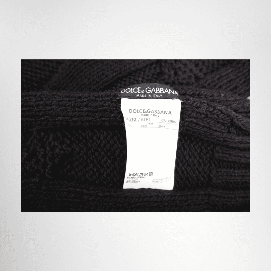 Dolce & Gabbana Black Wool Muffler