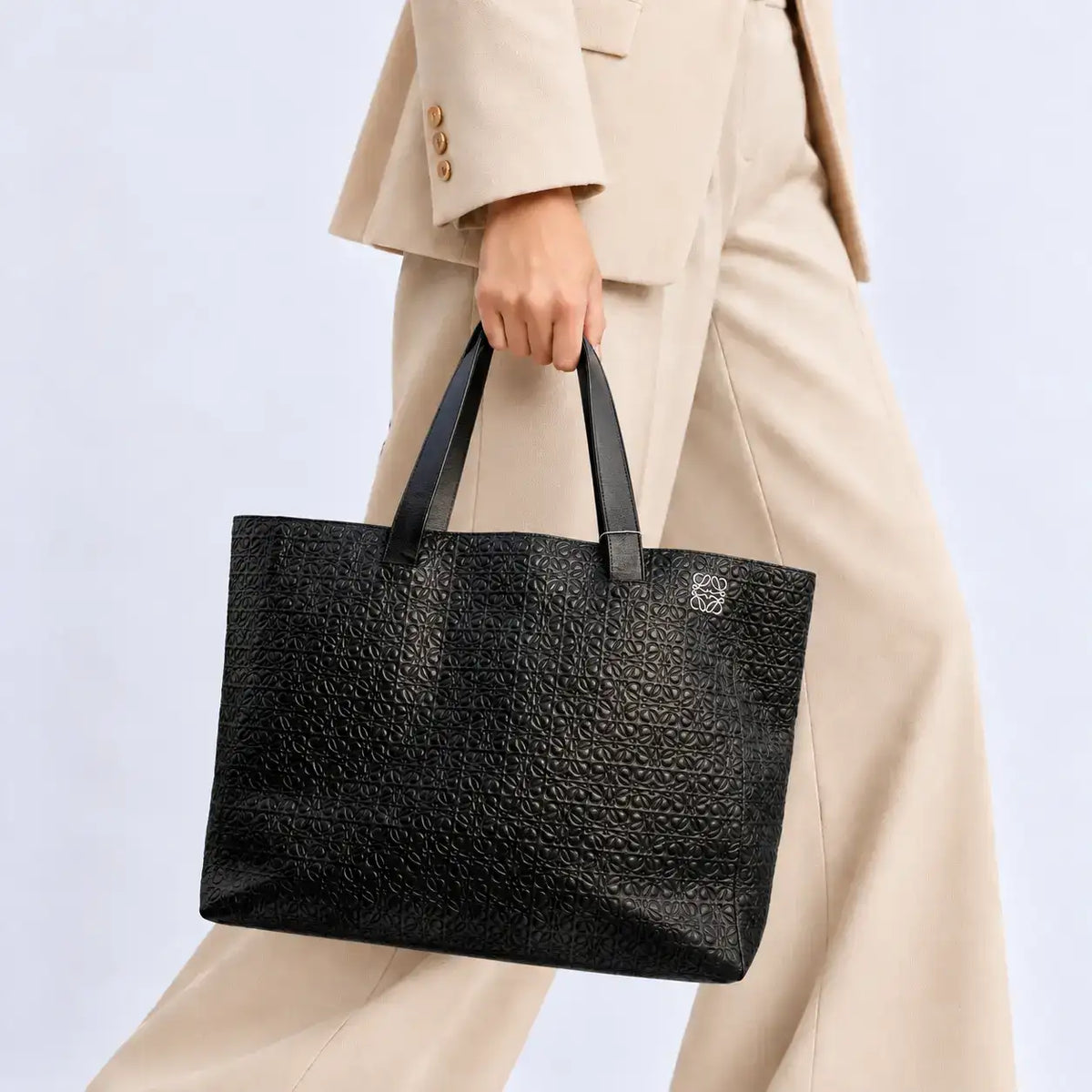 Loewe Repeat Anagram East West Shopper -Black