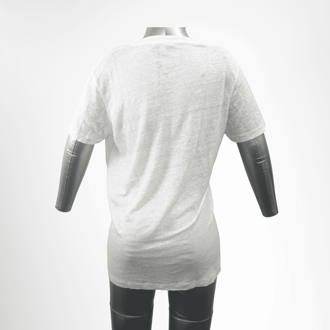 Burberry Preowned Luxury White T-Shirt Size M Apparel Back View - Antonio & Co.