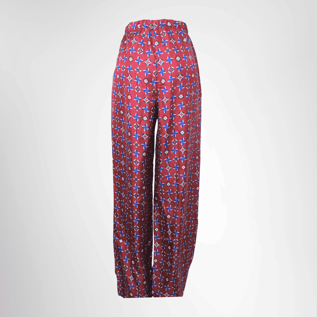 Louis Vuitton Burgundy Silk Pajama Pants