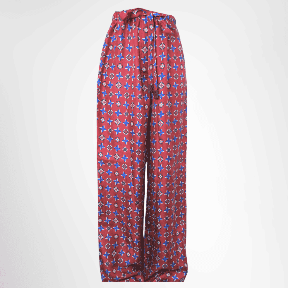 Louis Vuitton Burgundy Silk Pajama Pants
