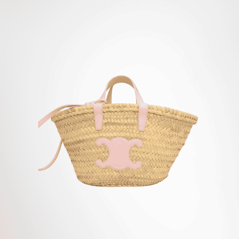 Celine Teen Triomphe Classic Panier – Natural / Pink