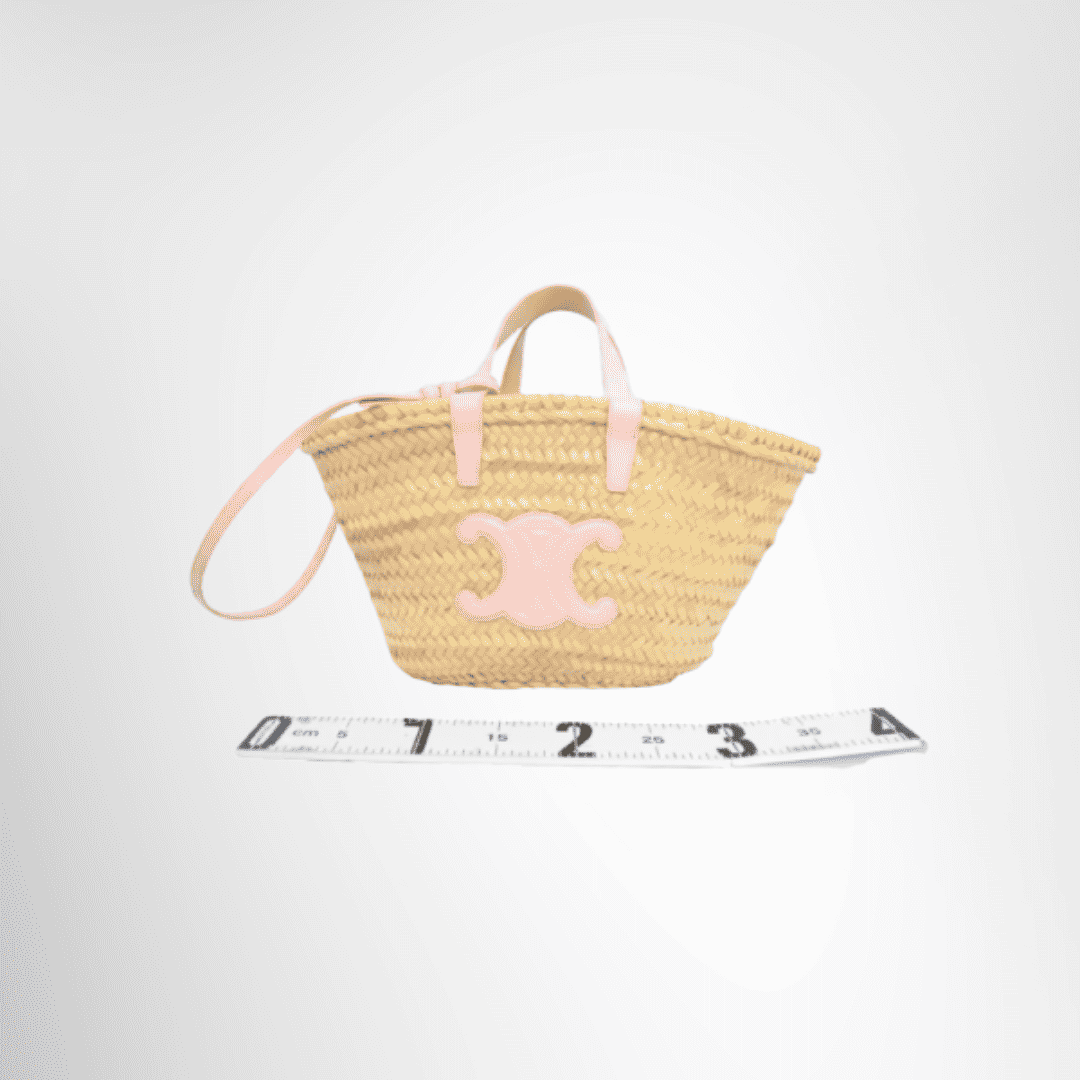 Celine Preowned Luxury Teen Triomphe Small Bucket Bag Front View With Strap
