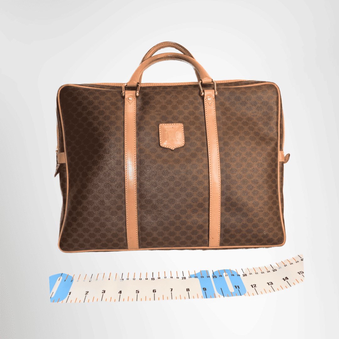 Celine Preowned Luxury Vintage Macadam Briefcase Back View