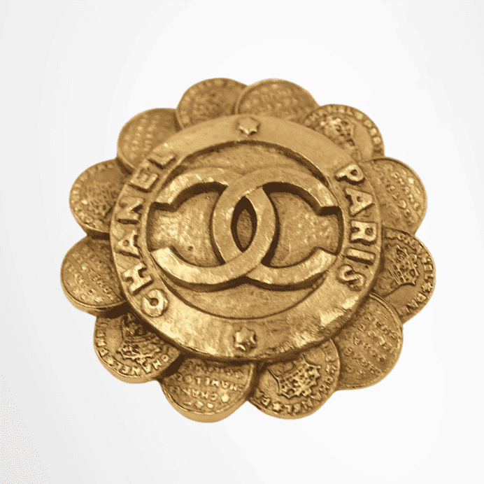 Chanel 1980-1990 CC Gold Plated Flower Coin Brooch – Pre-Owned Luxury Accessories – Antonio & Co Front Page