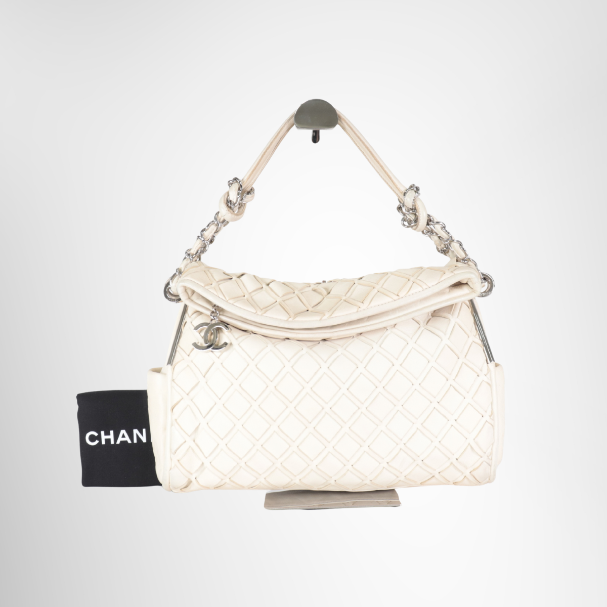 Chanel Lambskin Braided Chain Shoulder Bag – Ivory