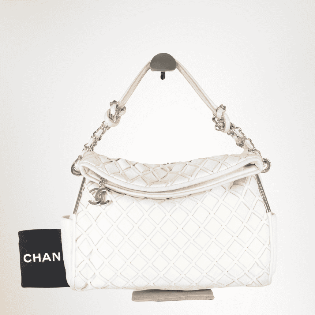 Chanel Lambskin Braided Chain Shoulder Bag – Ivory