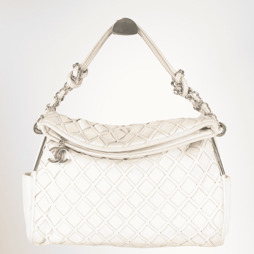 Chanel Lambskin Braided Chain Shoulder Bag – Ivory