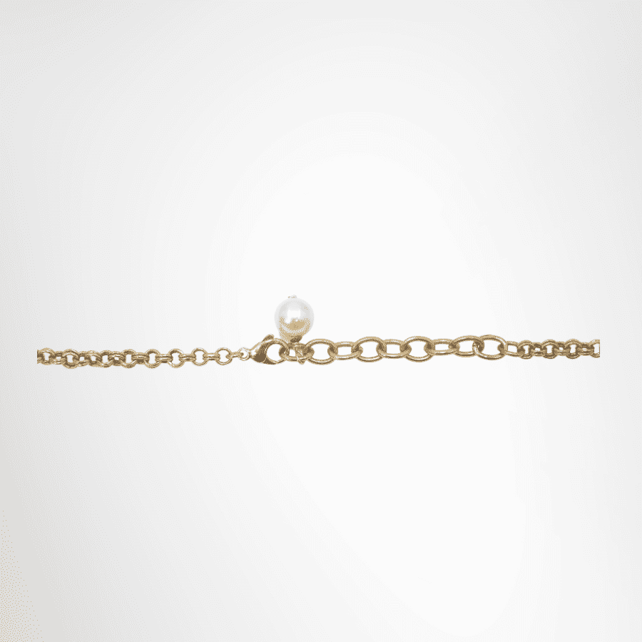 Chanel Vintage Flower Motif Rhinestone in CC Logo Charm Necklace