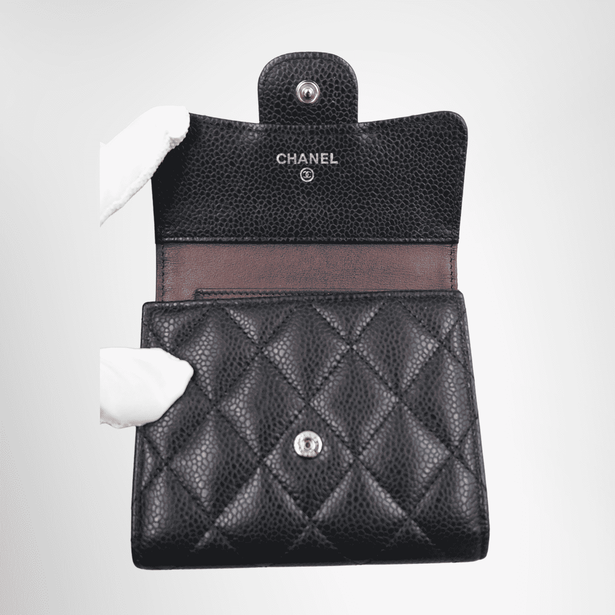 Chanel Classic Small Flap Wallet in Black Caviar Leather