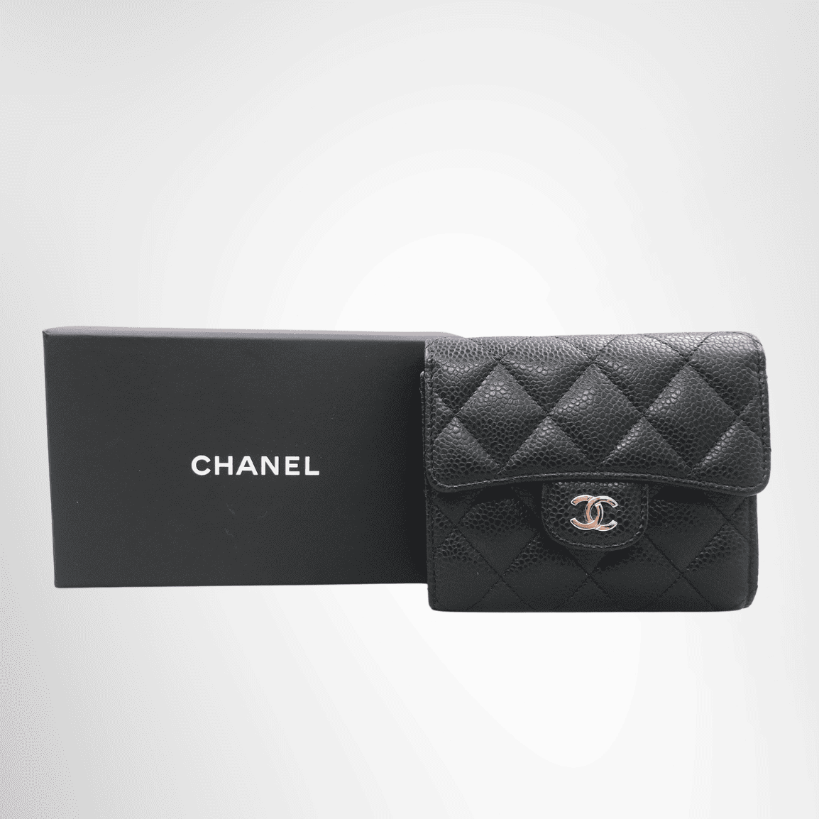 Chanel Classic Small Flap Wallet in Black Caviar Leather