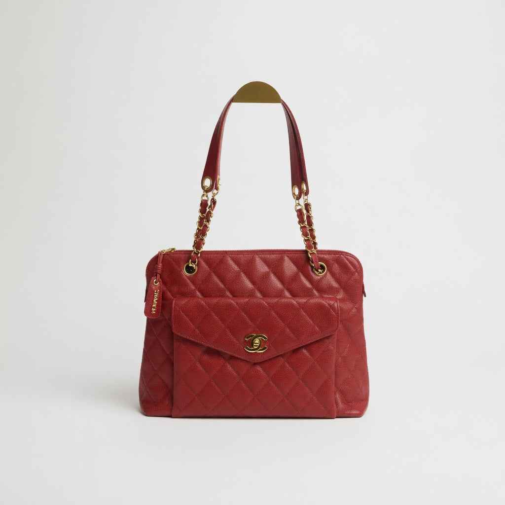 Chanel Caviar Quilted Front Pocket Shoulder Bag
