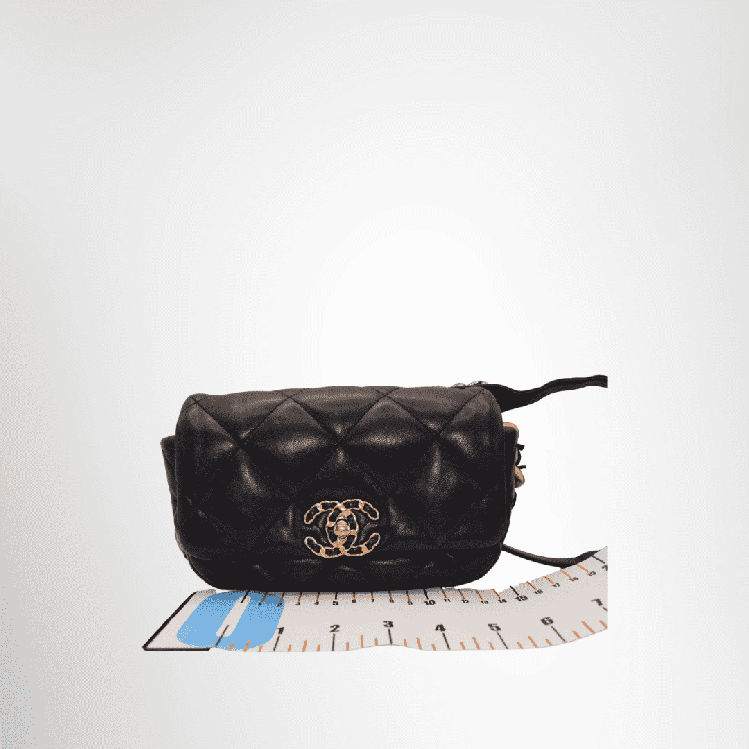 Chanel Preowned Luxury Bag Chanel 19 Small Waist Bag Front View 2