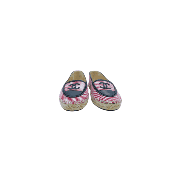 Chanel Preowned Luxury Espadrille Flat Shoes Front View