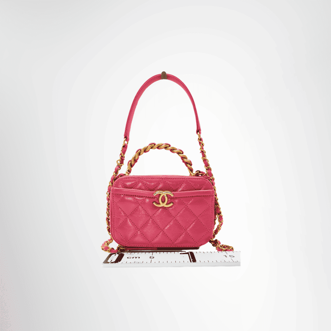 Chanel Preowned Luxury Small Top Handle Vanity Bag Front View