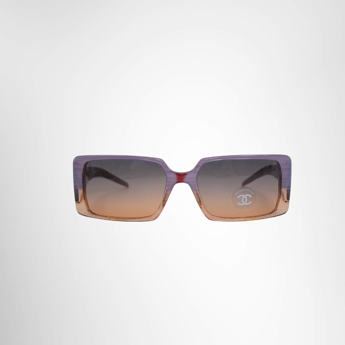 Chanel Preowned Luxury Sunglasses Quilted CC Rectangle Sunglasses Front View