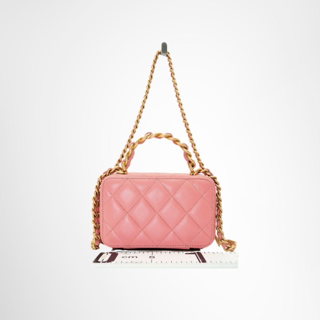 Chanel Preowned Luxury Top Handle Mini Vanity Back View