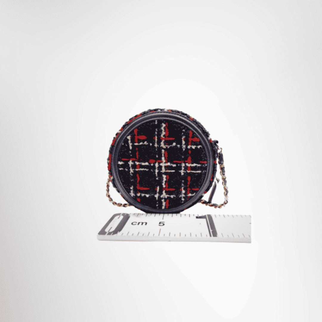 Chanel Preowned Luxury Tweed Round Bag Back View