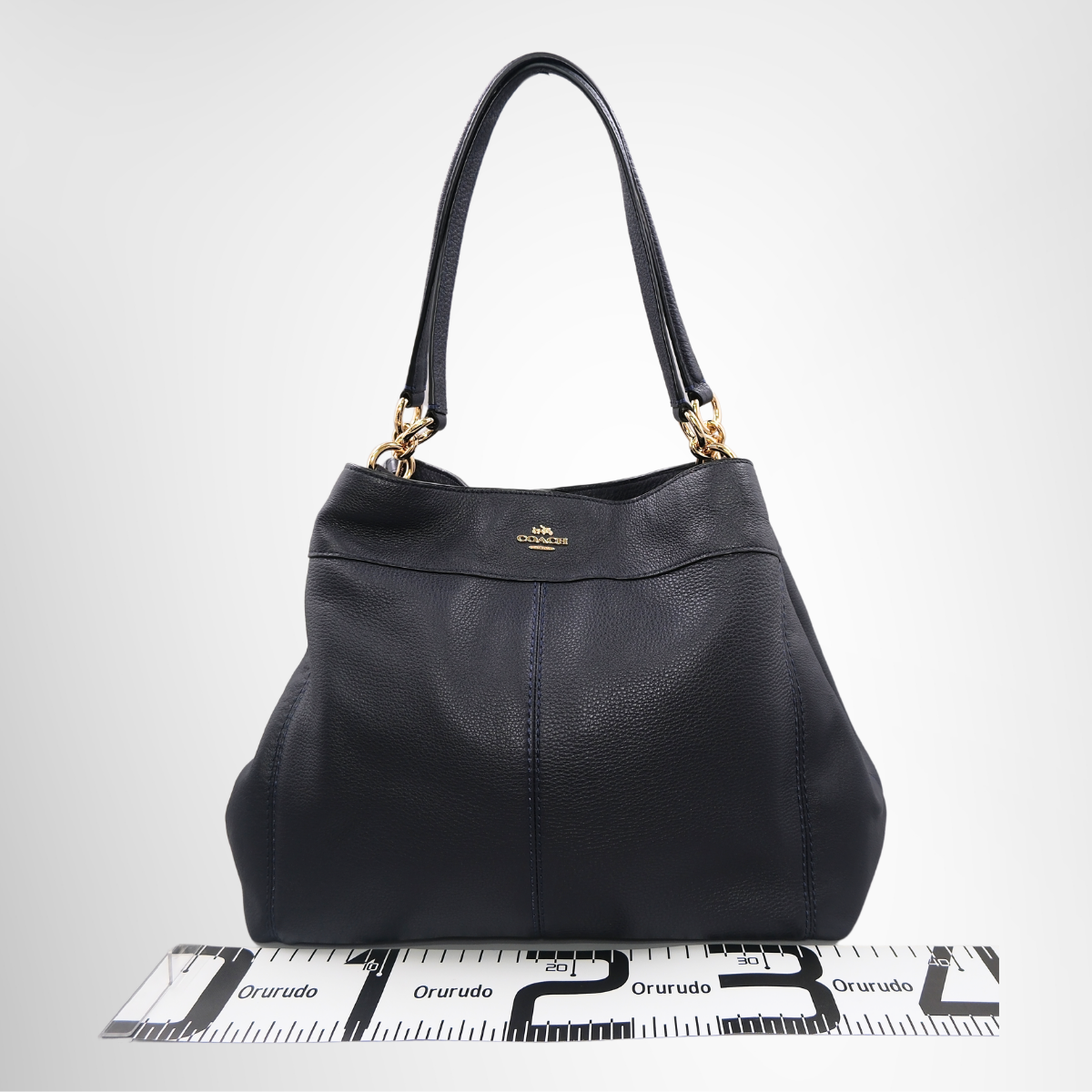 Coach Leather Tote Bag – Navy Blue