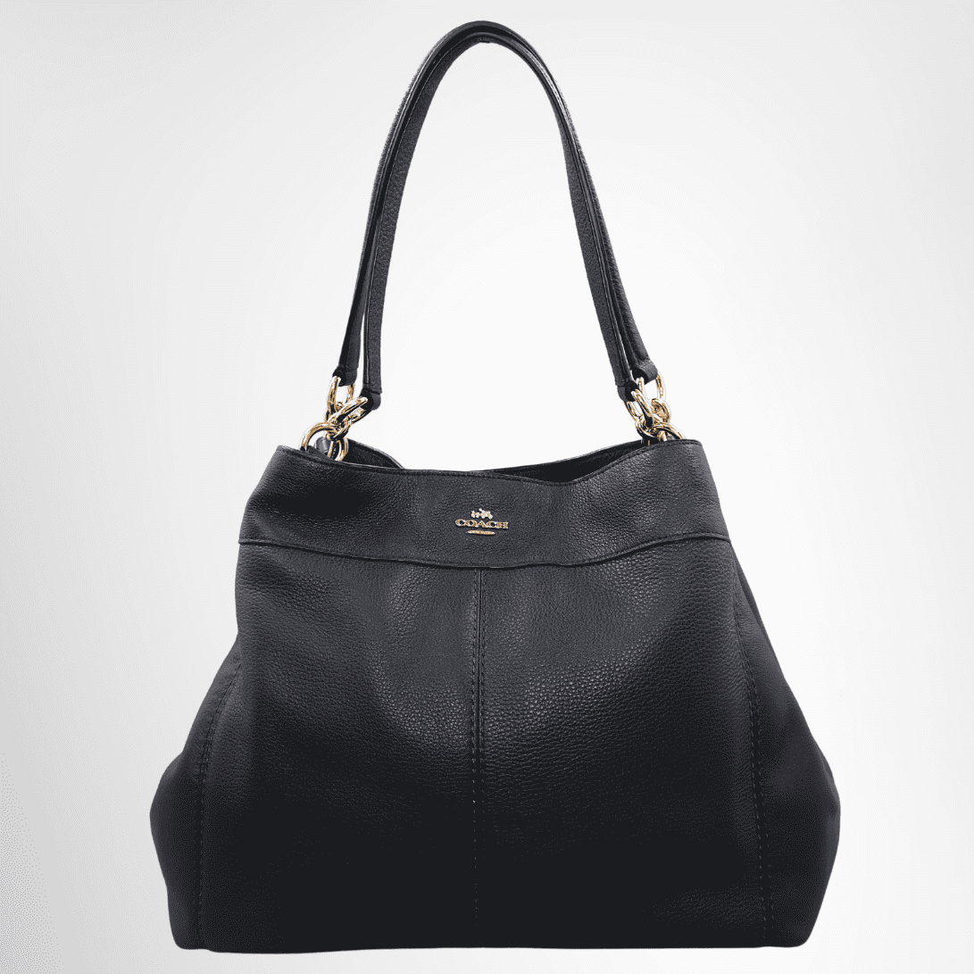 Coach Leather Tote Bag – Navy Blue