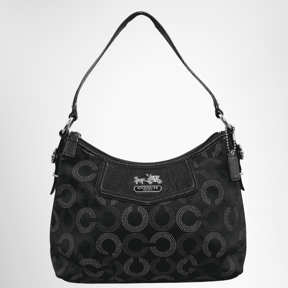 Coach Optic Signature Shoulder Bag – Black