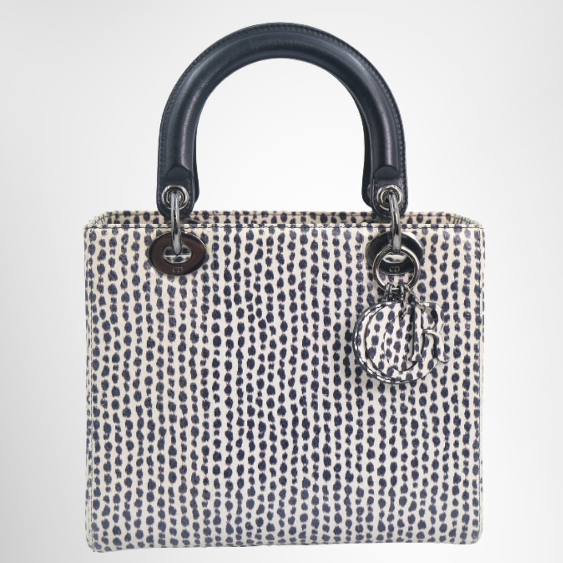 Dior Lady Dior Medium Python Bag – White / Black