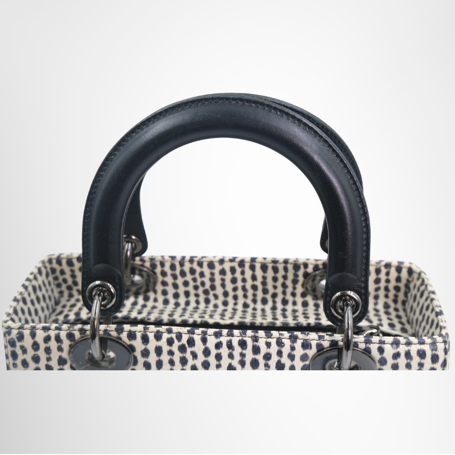 Dior Preowned Luxury Bag Lady Dior Medium Python Bag Handle View