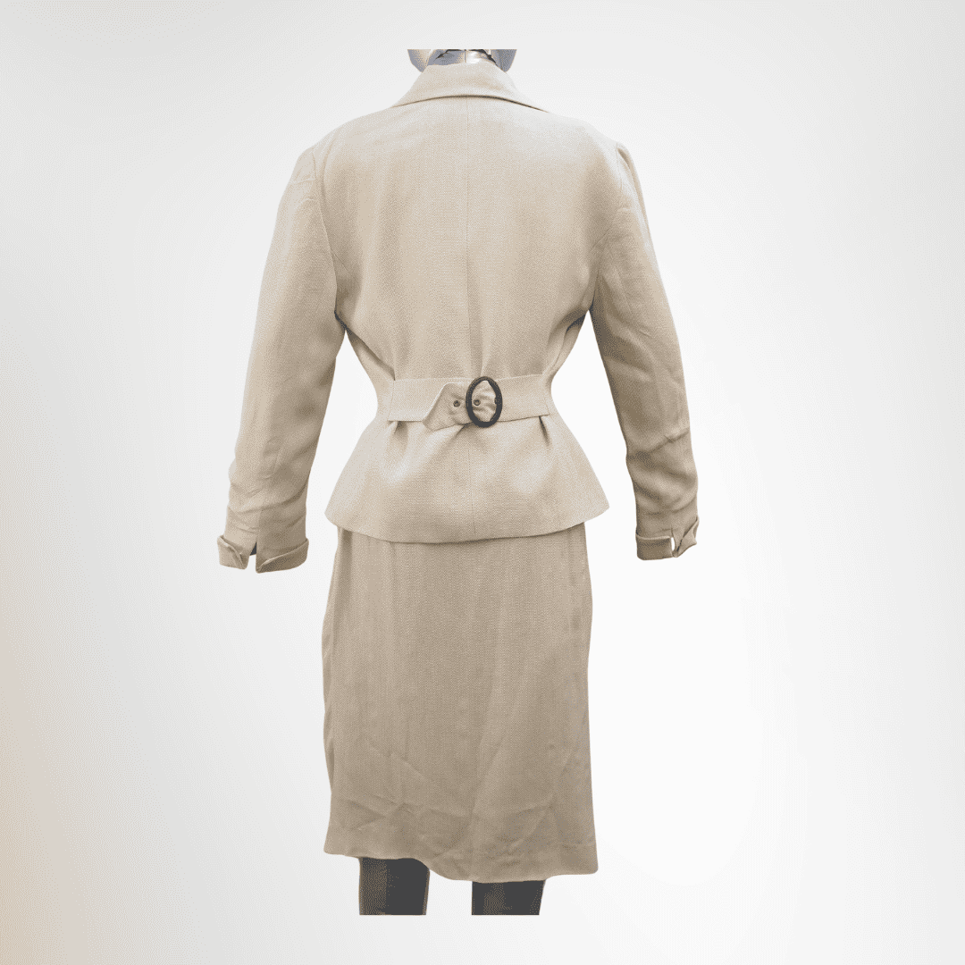 Dior Preowned Luxury Set Up Skirt in Beige Apparel Back View - Antonio & Co.