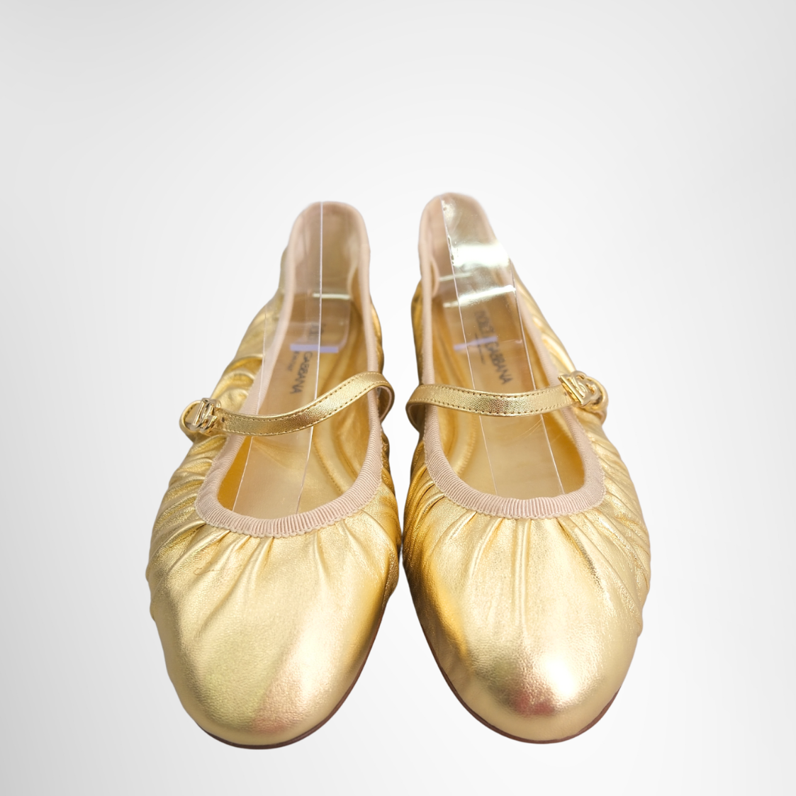Dolce & Gabbana Nappa Mordore Ballet Flats - Gold