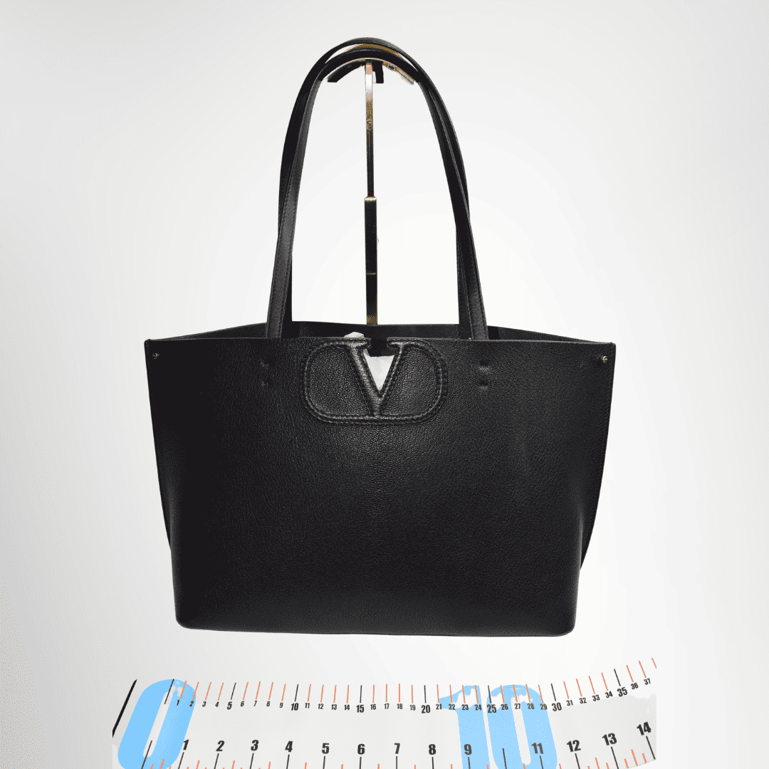 Valentino Garavani VLogo Leather Fill Me Tote Bag – Black
