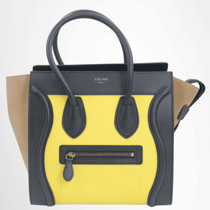 Celine Tricolor Luggage Bag – Yellow / Navy / Tan