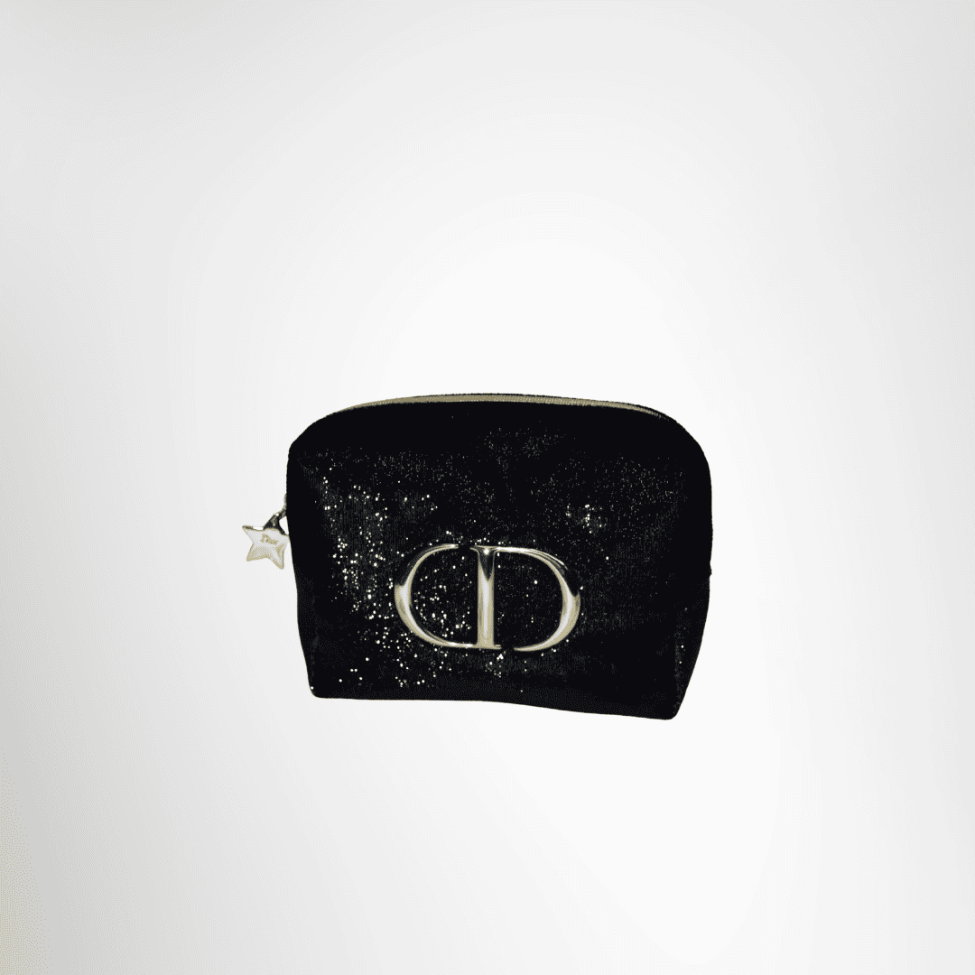 Dior Beauty Holiday Edition Cosmetic Makeup Pouch – Black Shimmer