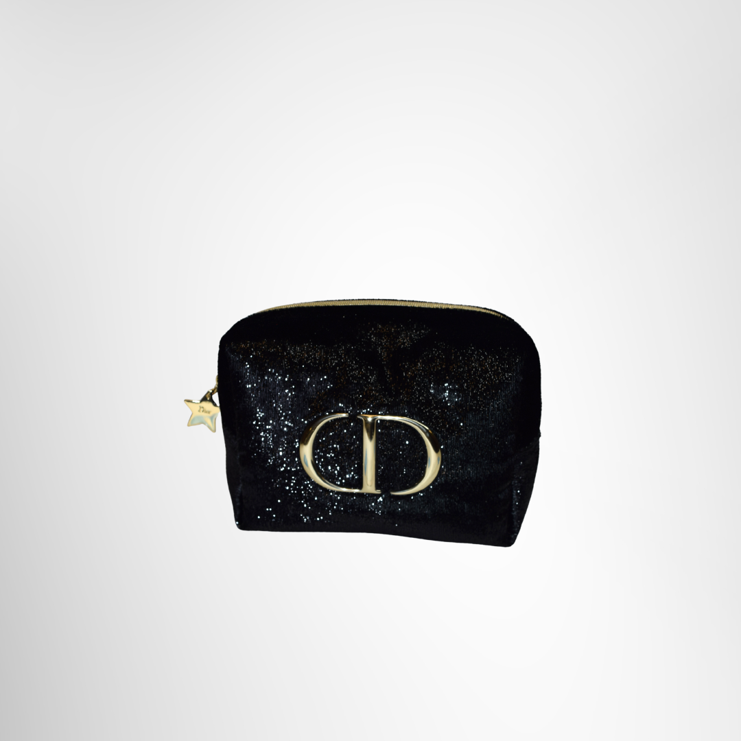 Dior Beauty Holiday Edition Cosmetic Makeup Pouch – Black Shimmer