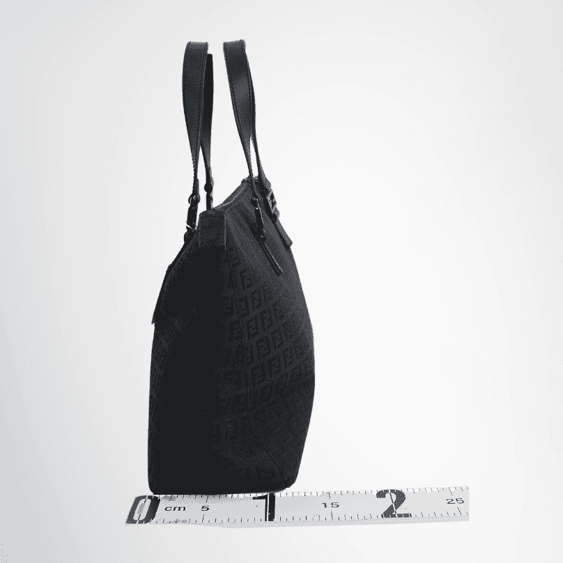 Fendi Black Zucchino Canvas Tote Bag – Black