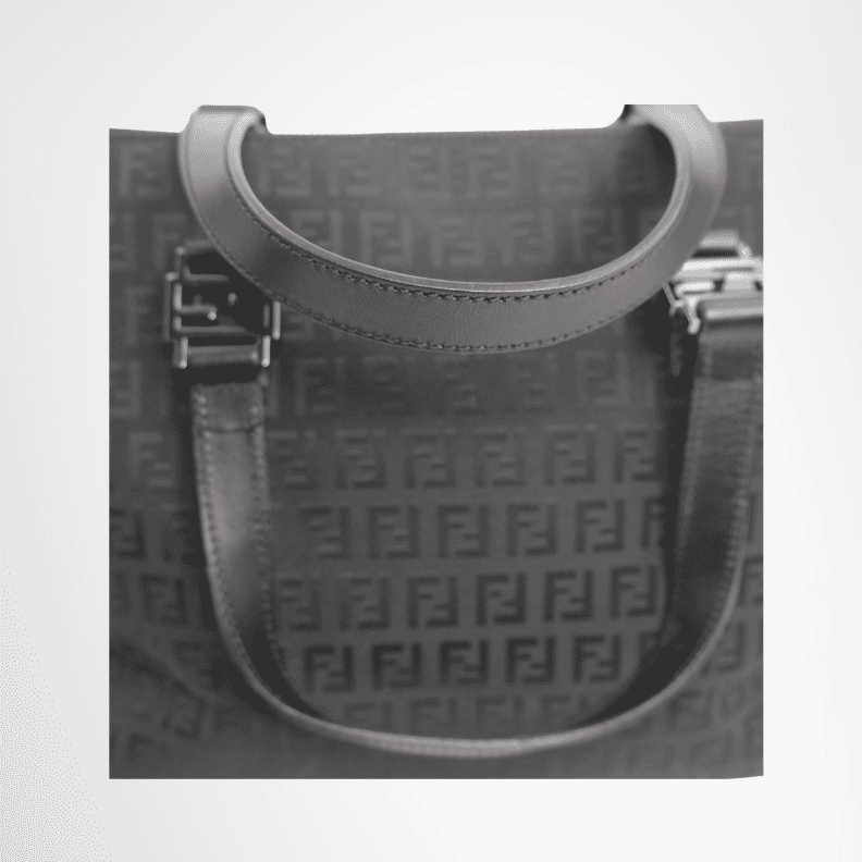 Fendi Black Zucchino Canvas Tote Bag – Black