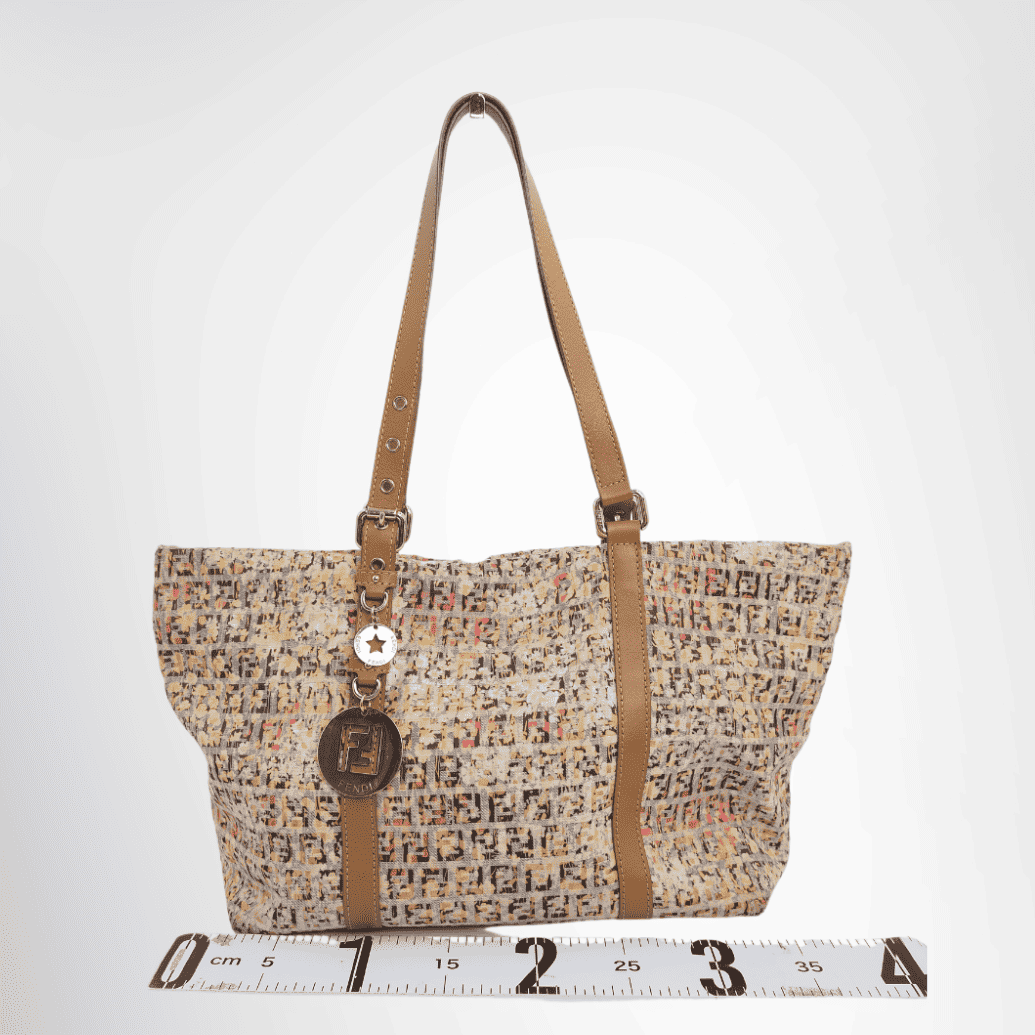 Fendi Colorful Floral Print Canvas Zucchino Tote Bag