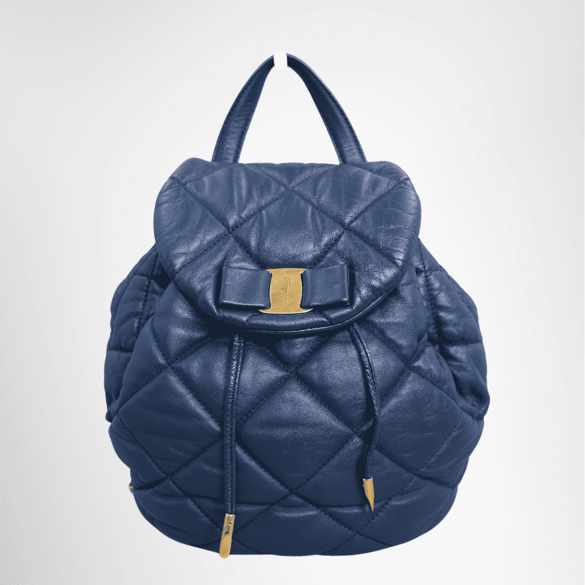 Salvatore Ferragamo Quilted Leather Backpack – Blue