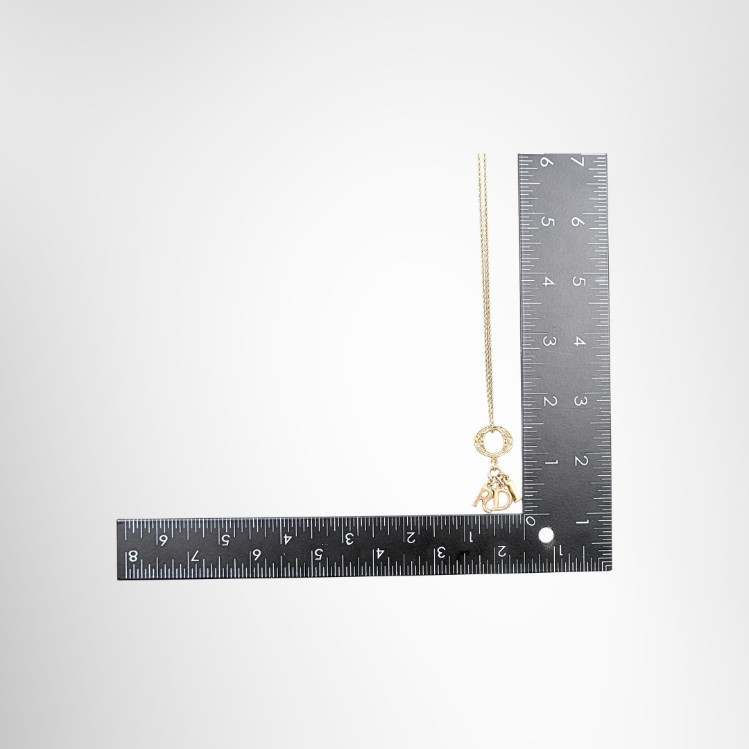 Dior Lady Dior Pendant Necklace – Gold Tone, 40–45 cm