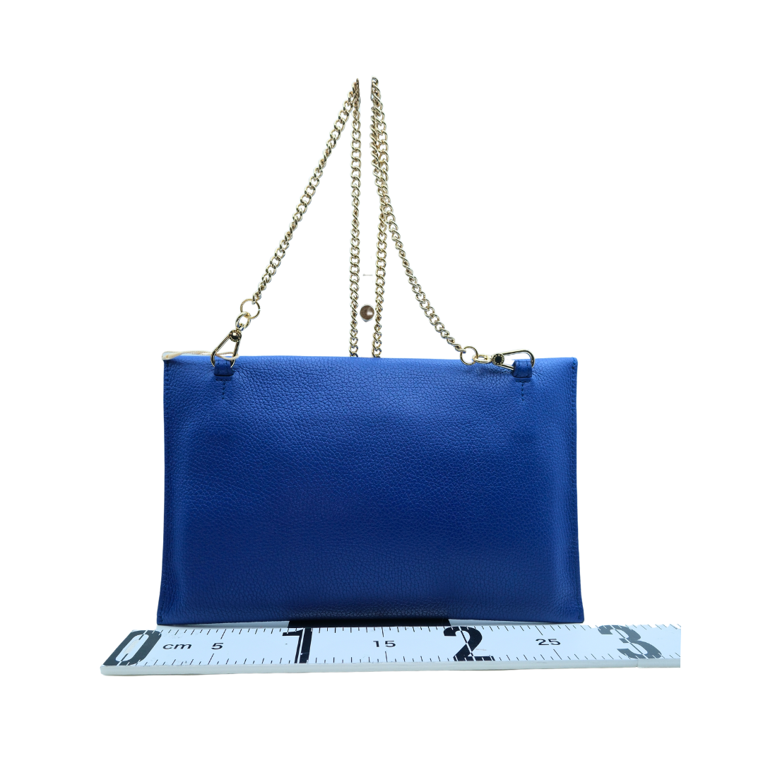 Furla Preowned Luxury 2-Way Clutch Chain Shoulder Bag Back View