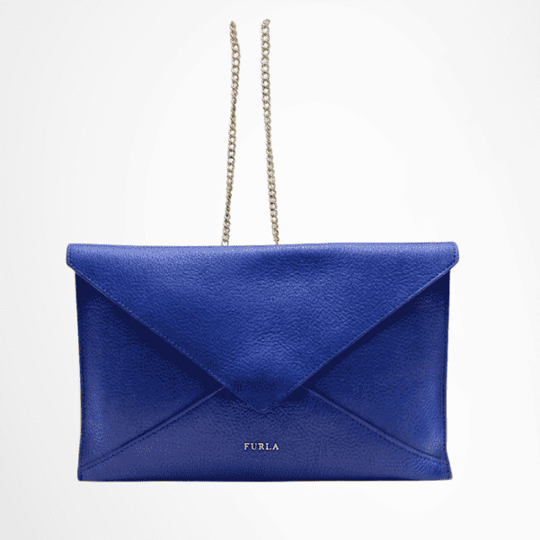 Furla 2-Way Clutch Chain Shoulder Bag – Blue