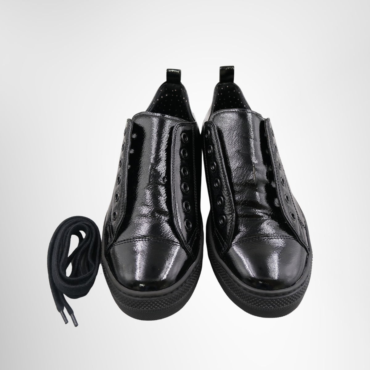 Givenchy Low Top Sneakers - Glossy Black Patent Leather