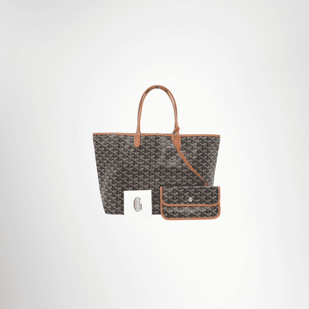 Goyard Preowned Luxury Saint Louis PM Tote Bag Front View with Pouch and Card - Antonio & Co.