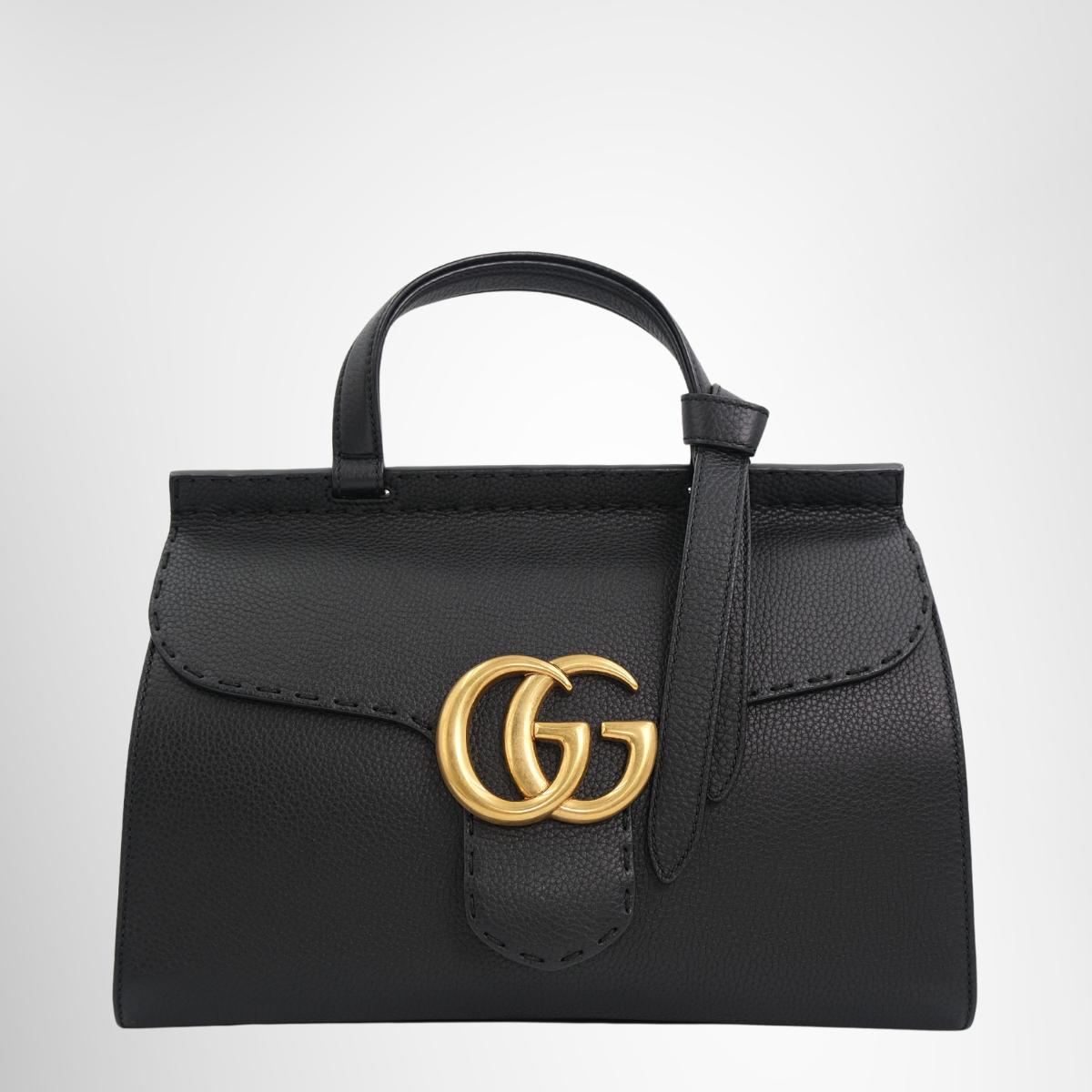 Gucci GG Marmont Leather Top Handle Bag – Pre-Owned Luxury Brand Bag – Antonio & Co – Front View